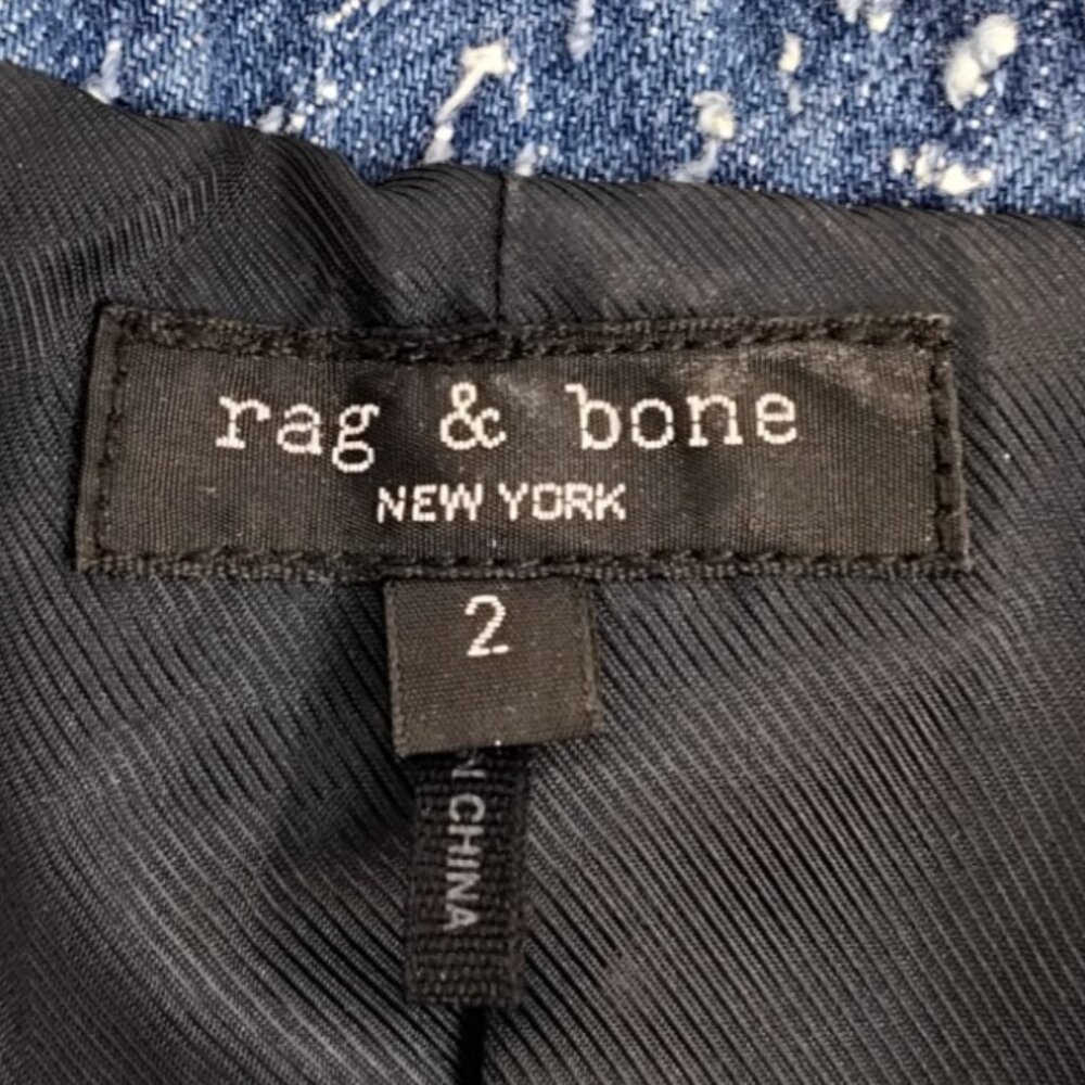 Rag & Bone Slade Vest Women's 2 Blue Tweed High Neck Sleeveless Top #J5189 - Picture 6 of 10